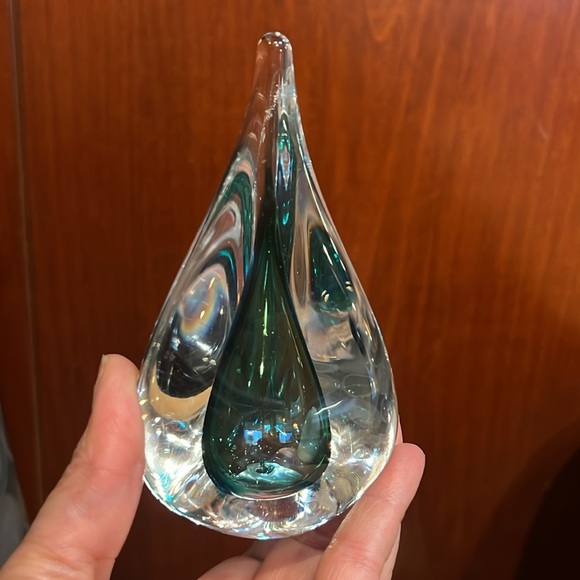 Rare TEARDROP GLASS ART SCULPTURE SIGNED - Picture 8 of 8